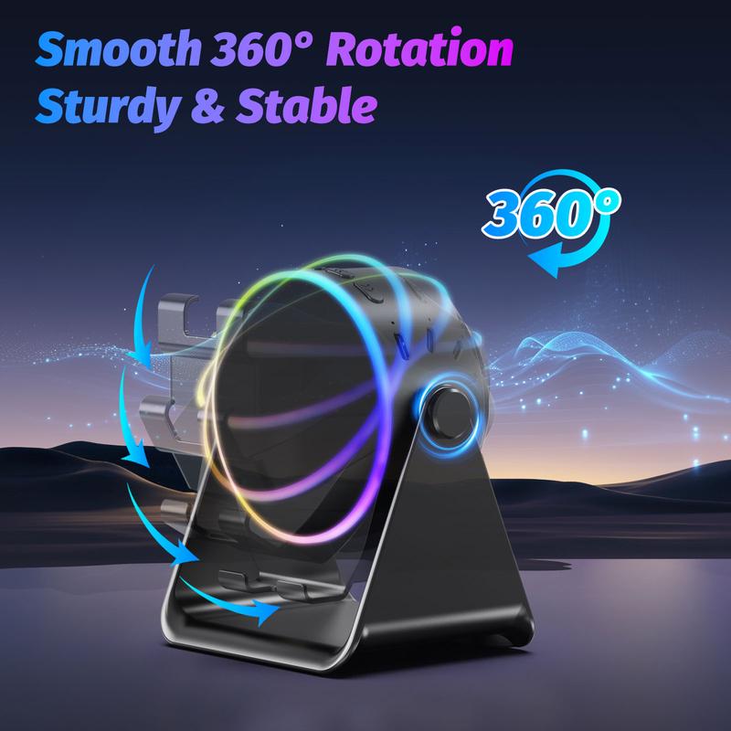 4-in-1 Wireless Audio Dock – Induction + Bluetooth Speaker Stand with RGB Lighting