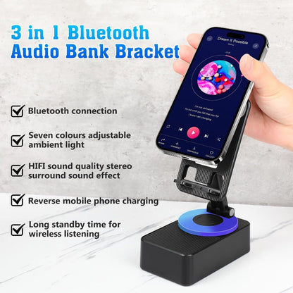 3-in-1 Foldable Bluetooth Speaker Stand with Power Bank