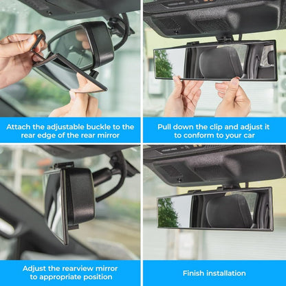 12-Inch Clip-On Panoramic Rear-View Mirror