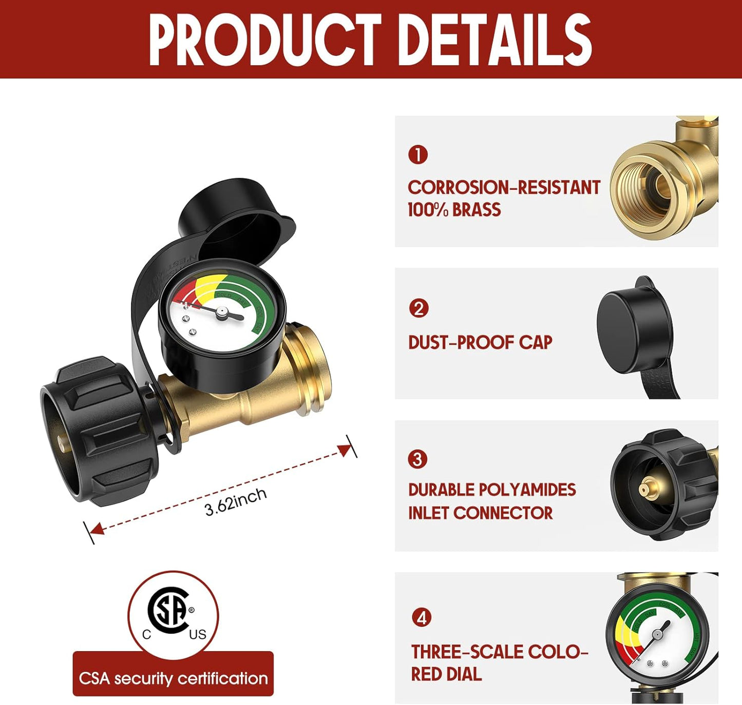 Color-Coded Propane Tank Gauge GasVision