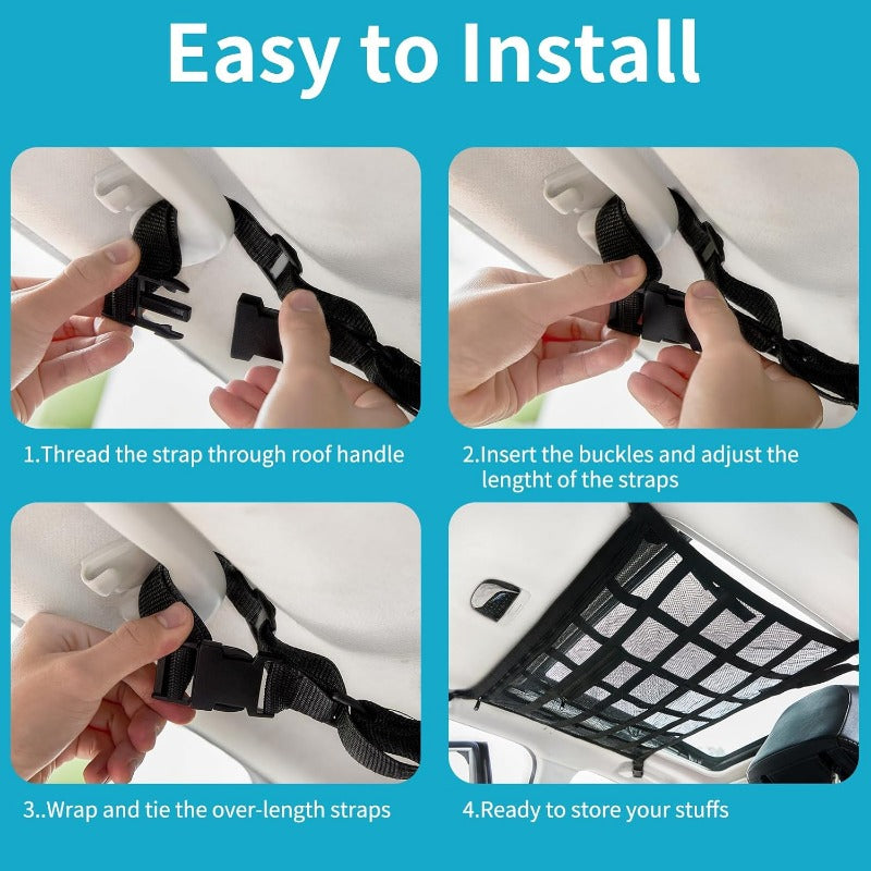 Upgraded Car Ceiling Cargo Net – Maximize Your Storage Space
