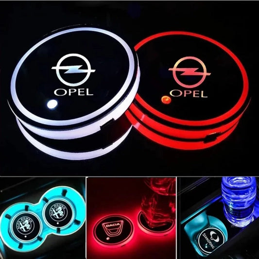 2PCS LED Car Coasters
