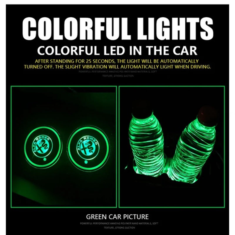 2PCS LED Car Coasters